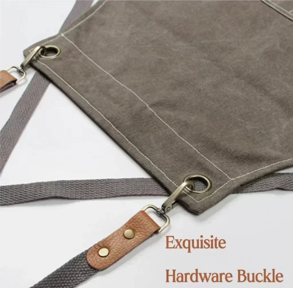 New Fashion Canvas Kitchen Aprons For Woman Men Chef Work Apron For Grill Restaurant Bar Shop Cafes Beauty Nails Studios Uniform thumbnail 5