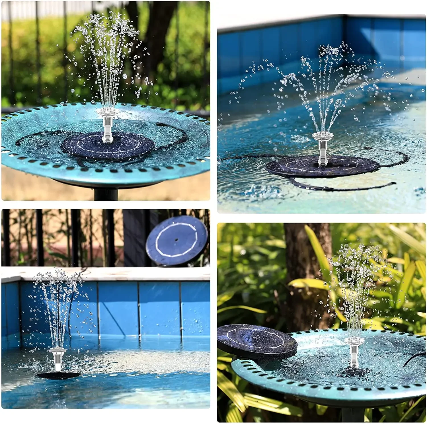 Solar Water Fountain Pool Pond Waterfall Fountain Garden Decoration Outdoor Bird Bath Solar Powered Floating Water Pump thumbnail 4