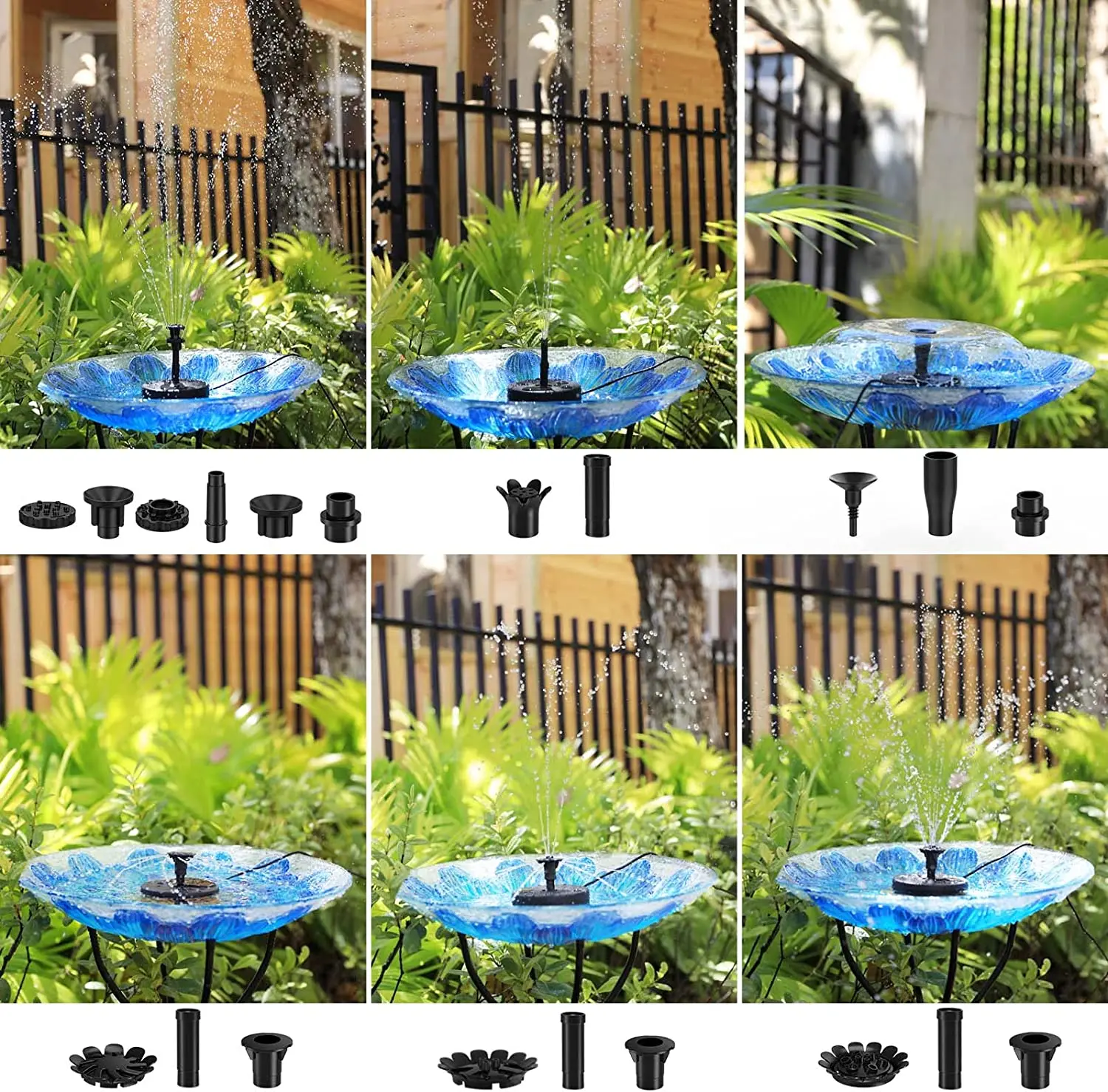 Solar Water Fountain Pool Pond Waterfall Fountain Garden Decoration Outdoor Bird Bath Solar Powered Floating Water Pump thumbnail 5