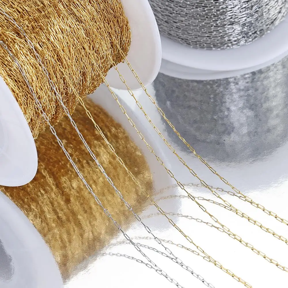 No Fade 10Meters 2Meters Stainless Steel Chain Super Fine Thin Beading Chains for Bracelet Necklace Jewelry Making DIY Wholesale thumbnail 6