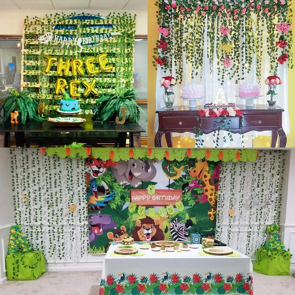 High-quality Artificial Ivy Leaf Plants Vine Hanging Garland Fake Foliage Flowers Home Kitchen Garden Office Wedding Wall Decor thumbnail 5