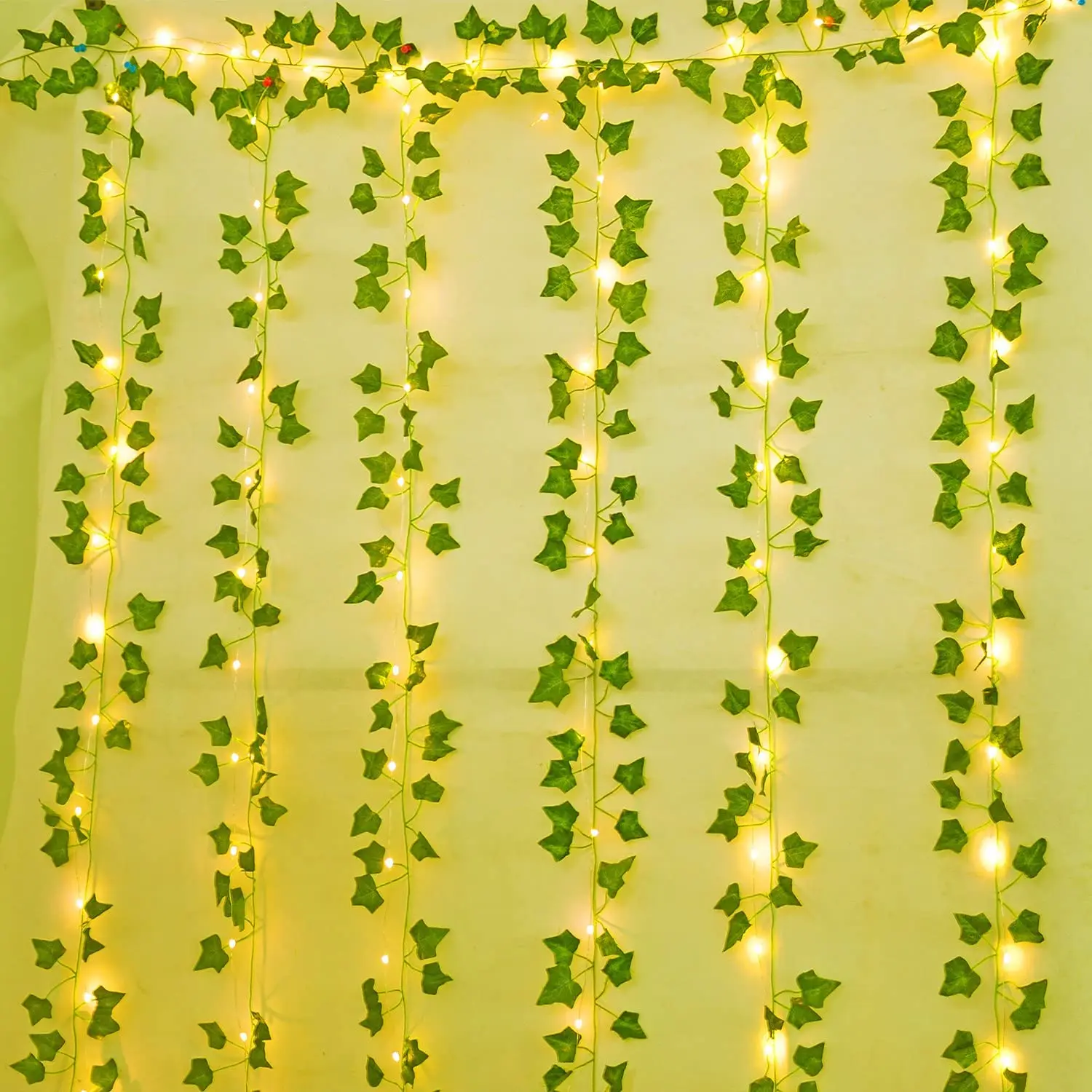 High-quality Artificial Ivy Leaf Plants Vine Hanging Garland Fake Foliage Flowers Home Kitchen Garden Office Wedding Wall Decor thumbnail 6