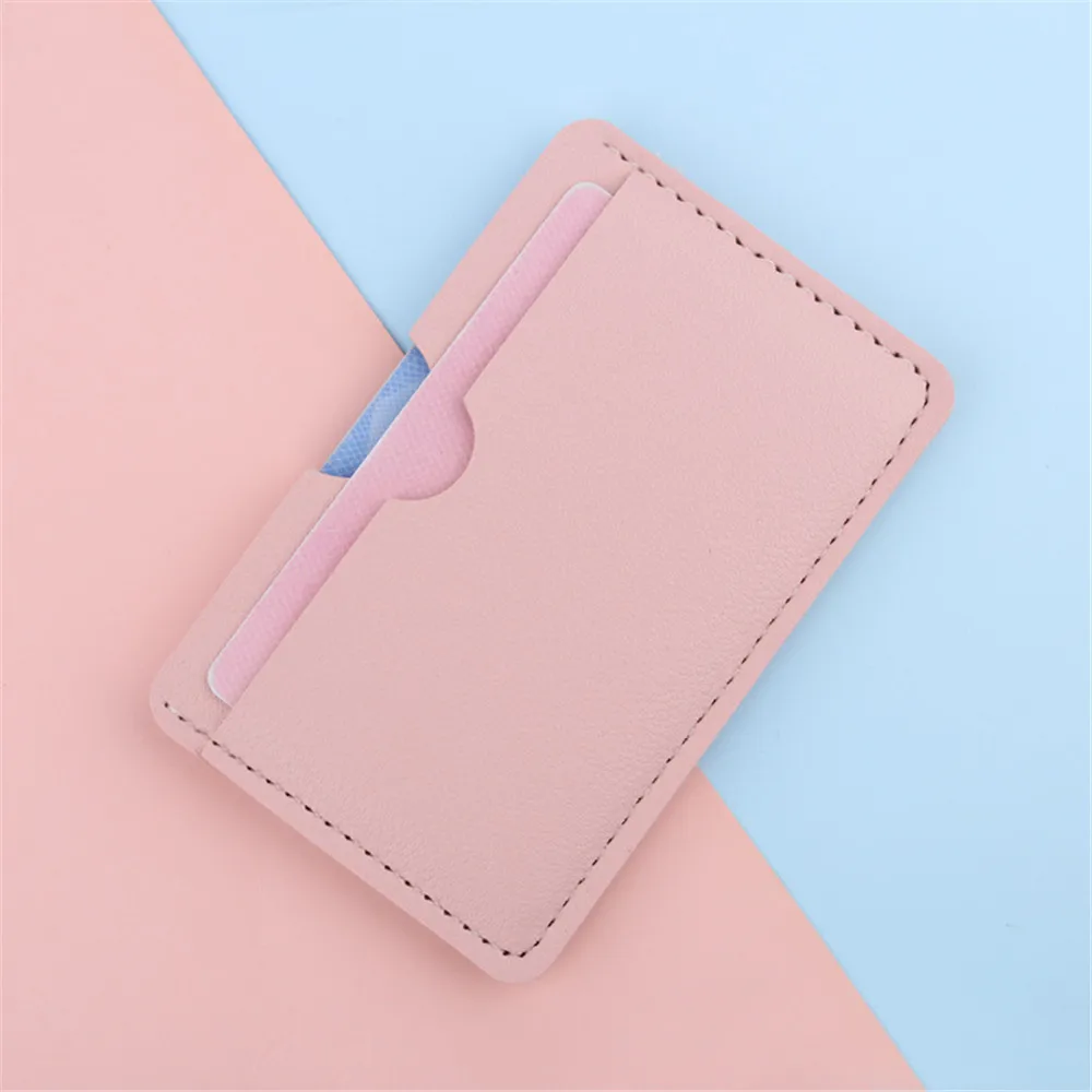 6 Color Mini PU Leather ID Card Holder Coin Purse Women Men Business Card Cover Bank Credit Card Box 3 Card Slot Slim Card Case thumbnail 4