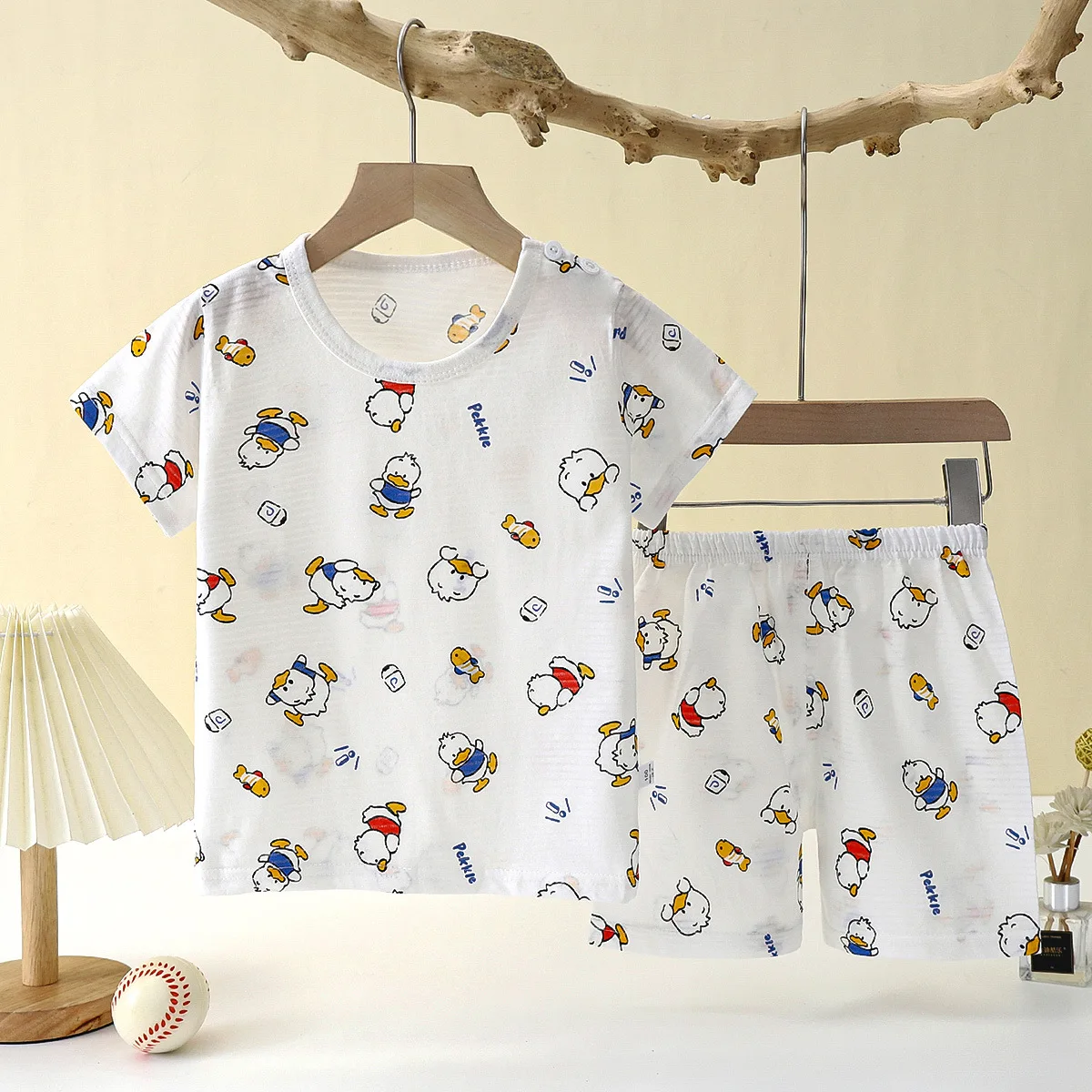 New Summer Children Home Clothing Pajamas Baby Underwear Set Thin Section Kids Clothes Boys Girls Two-piece Clothe Set thumbnail 3