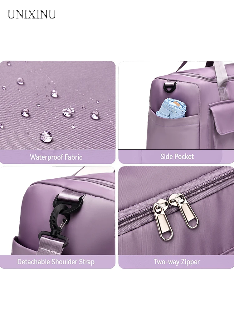 UNIXINU Carry On Travel Bag Large Capacity Weekender Overnight Duffle Bags with Shoe Compartment Sports Fitness Bags for Women thumbnail 4