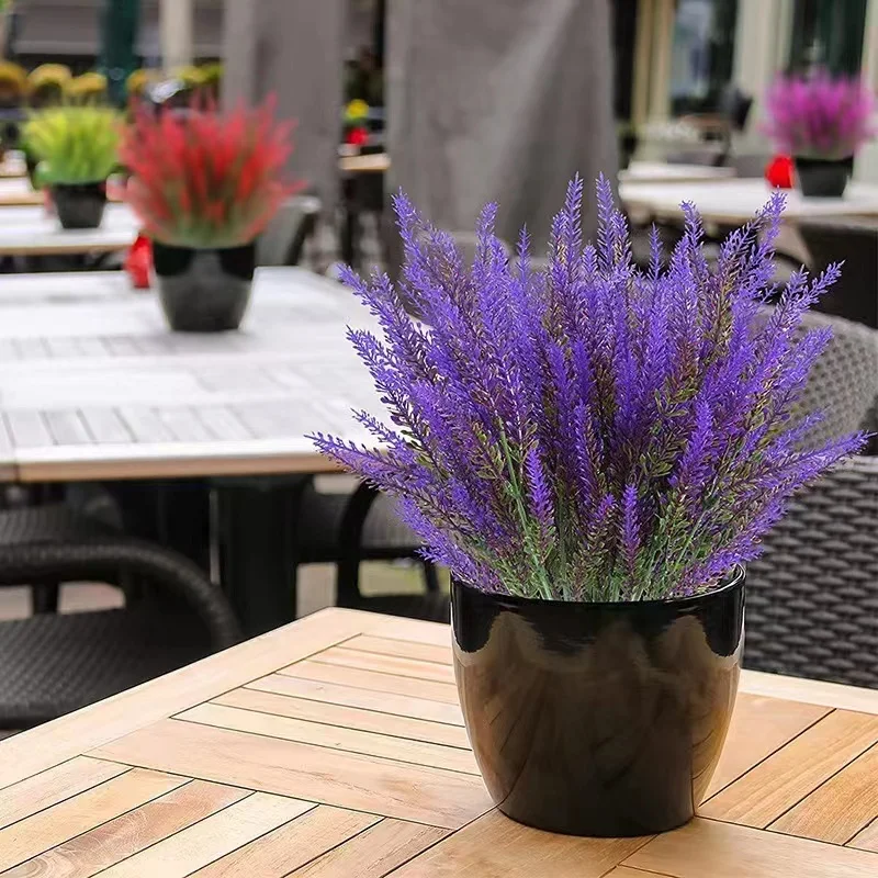 Provence Lavender Plastic Artificial Flowers False Plants Wedding Home Outdoor Garden Decoration Table Decoration thumbnail 6
