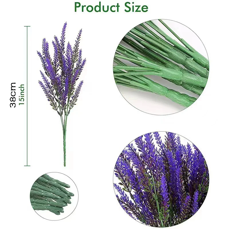 Provence Lavender Plastic Artificial Flowers False Plants Wedding Home Outdoor Garden Decoration Table Decoration thumbnail 3