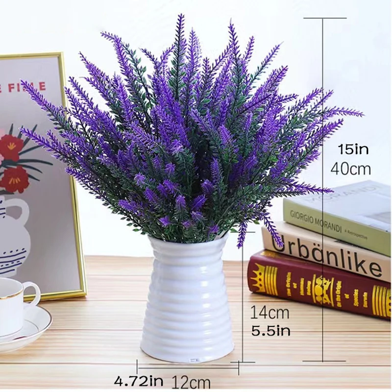 Provence Lavender Plastic Artificial Flowers False Plants Wedding Home Outdoor Garden Decoration Table Decoration thumbnail 4