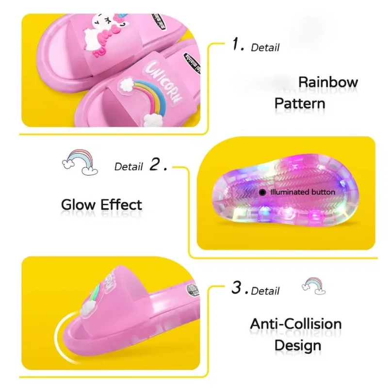 Girl Slippers Children LED Kids Slippers Baby Bathroom Sandals Kids Shoes for Girl Boys Light Up Shoes Toddler thumbnail 5