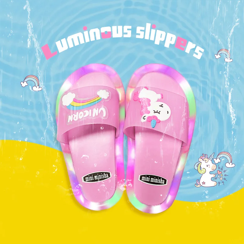 Girl Slippers Children LED Kids Slippers Baby Bathroom Sandals Kids Shoes for Girl Boys Light Up Shoes Toddler thumbnail 3