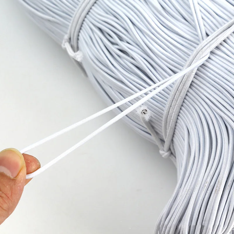 1/2/3/4/5/6MM Strong Elastic Rope White&Black High-Quality Elastic Rubber Rope Sewing Garment Craft for DIY Sewing Accessories thumbnail 3