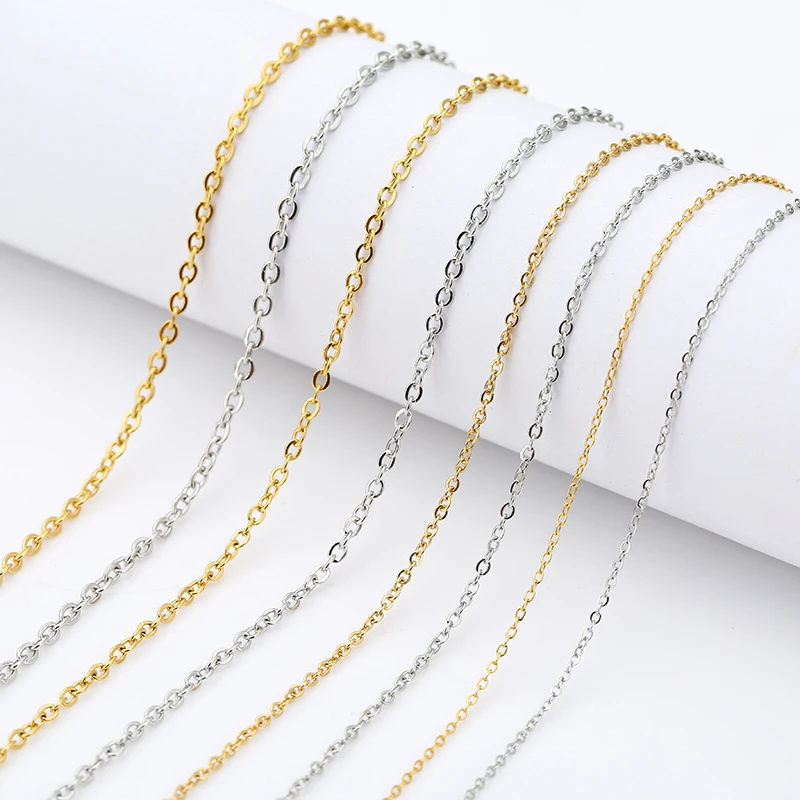 5meters Stainless Steel Link Chains Bulk Lot 1 1.5 2 2.5mm Gold Color Necklace Chains for Diy Bracelet Supplies Jewelry Making thumbnail 6