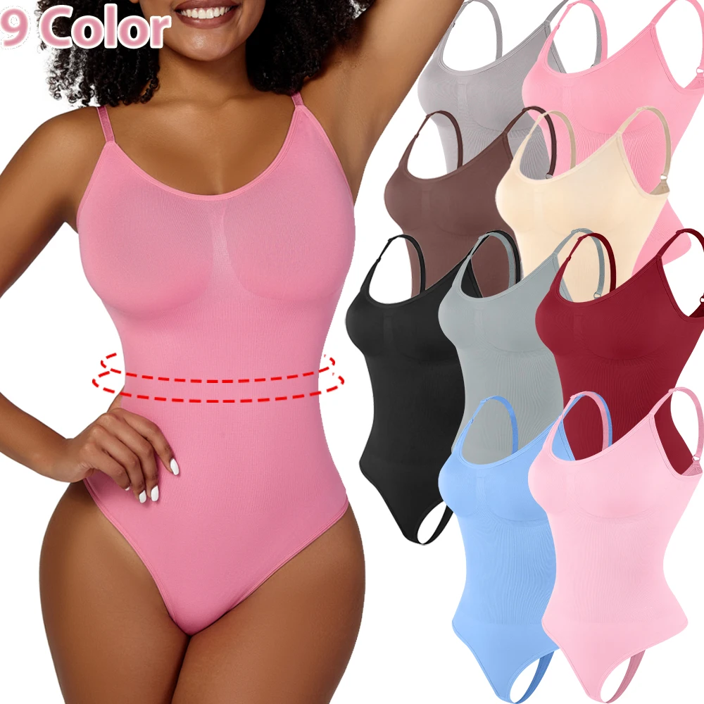 Bodysuit Women Shapewear Tummy Control Butt Lifter Body Shaper Smooth Invisible Under Dress Slimming Underwear Low Neck Jumpsuit thumbnail 2