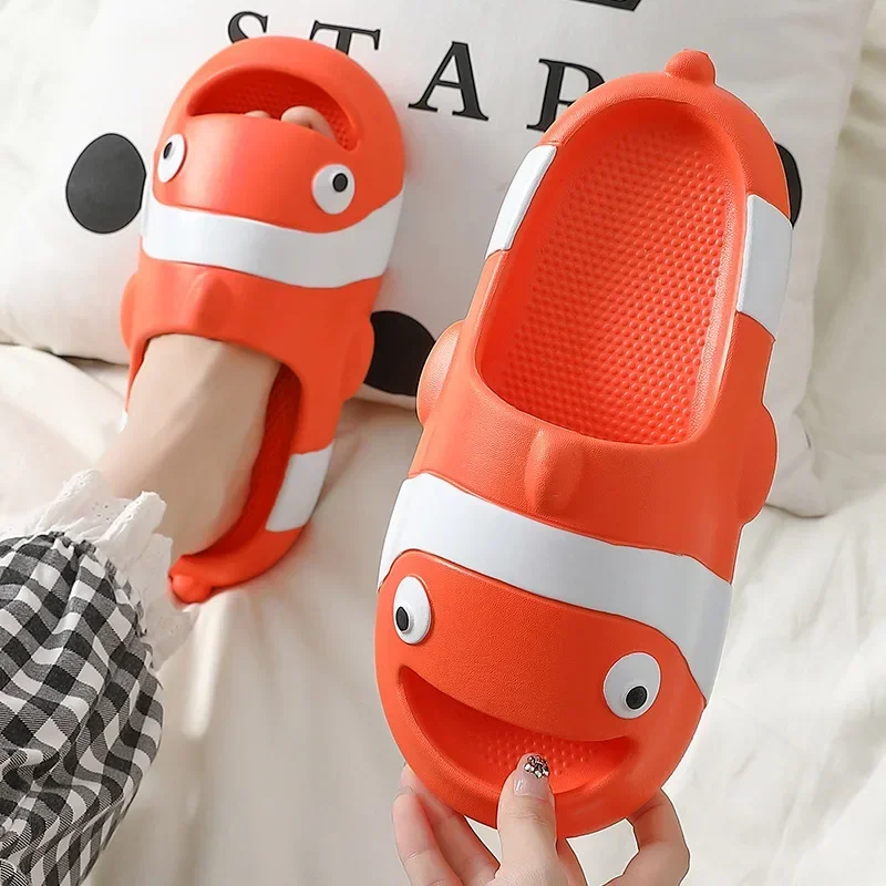 Cute Clownfish Slippers Men Women House fish Shoes Platform Soft EVA Indoor Outdoor Summer Beach Slides Anti Slip Funny Footwear thumbnail 2