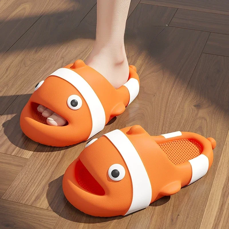 Cute Clownfish Slippers Men Women House fish Shoes Platform Soft EVA Indoor Outdoor Summer Beach Slides Anti Slip Funny Footwear