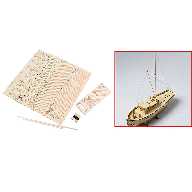 Hot sale 1/30 Nurkse Assembly Wooden Sailboat DIY Wooden Kit Puzzle Toy Sailing Model Ship Gift for Children and Adult thumbnail 4