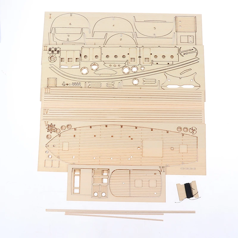 Hot sale 1/30 Nurkse Assembly Wooden Sailboat DIY Wooden Kit Puzzle Toy Sailing Model Ship Gift for Children and Adult thumbnail 3