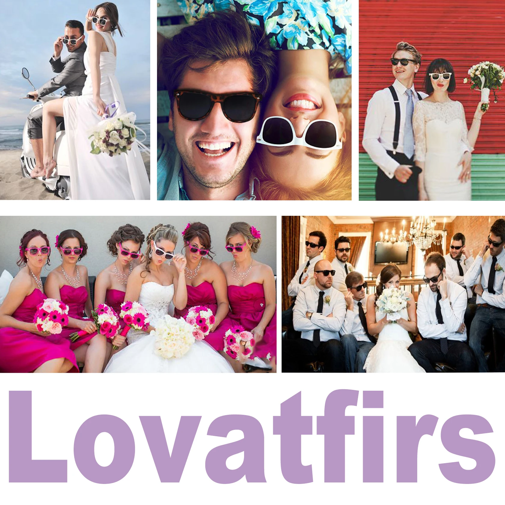 Lovatfirs 8 Pack Sunglasses for Party Women Men Multicolor UV Protection 14 Colors Available thumbnail 2