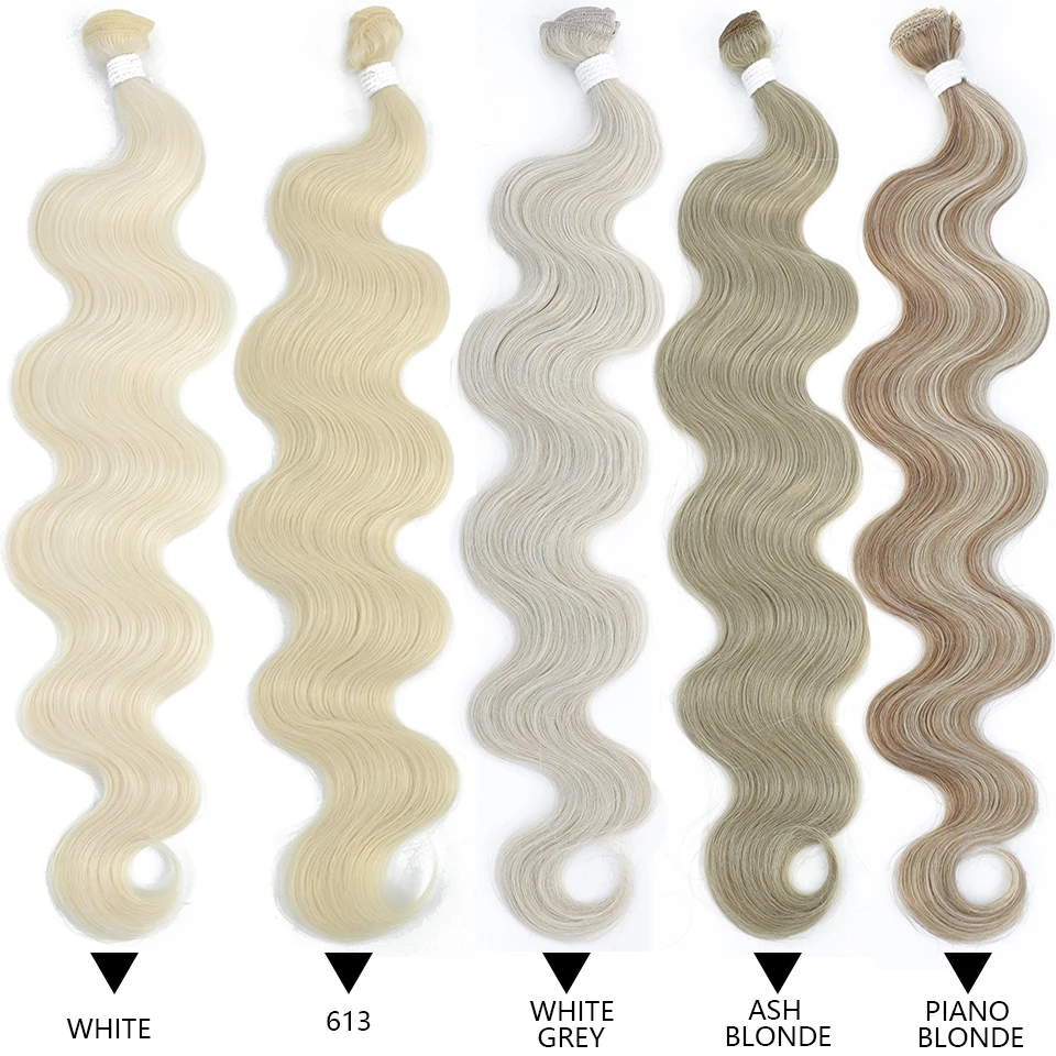 Body Wave Bundles Brazilian Hair Weaving Soft Natural Synthetic Hair Extensions Colorful Body Wave Top Quality Thick Hair thumbnail 3