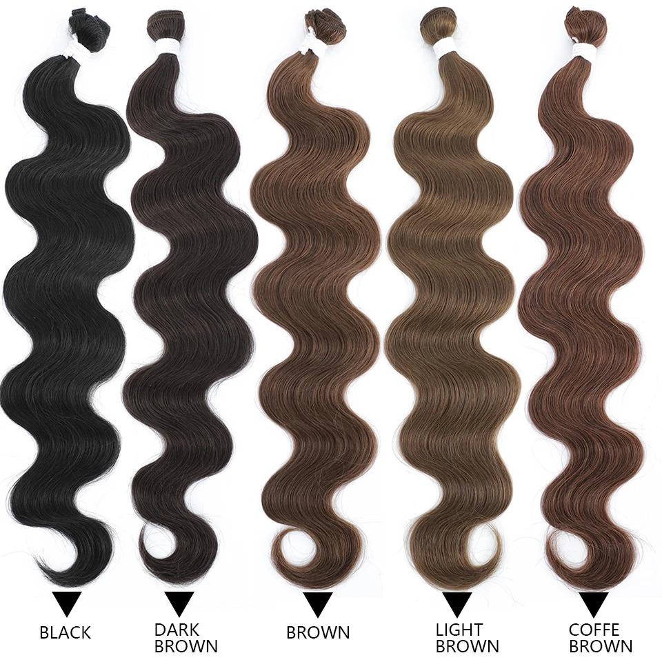 Body Wave Bundles Brazilian Hair Weaving Soft Natural Synthetic Hair Extensions Colorful Body Wave Top Quality Thick Hair thumbnail 2