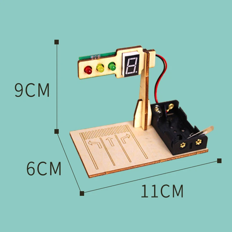 Wooden Traffic Lights Model Kids Science Toy Funny Technology Physics Teaching Aids Kit Learning Educational Toys for Children thumbnail 6