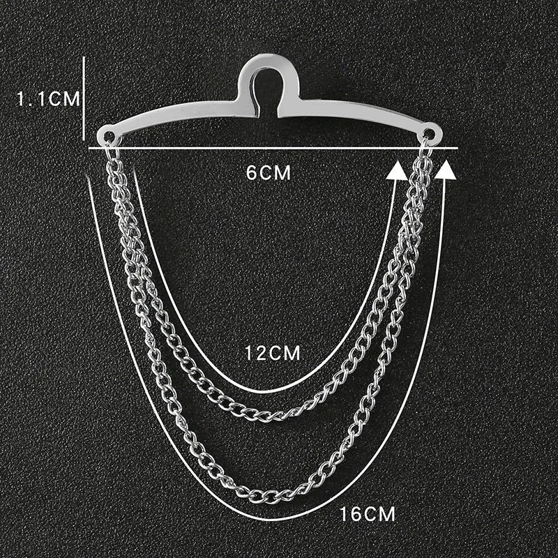 Tie Chain Mens Necktie Windbreak Chain Metal U-chain Dress Shirts Brooch Windbreak Changeless Brooch Lapel Pin Neck Ties Clip thumbnail 4