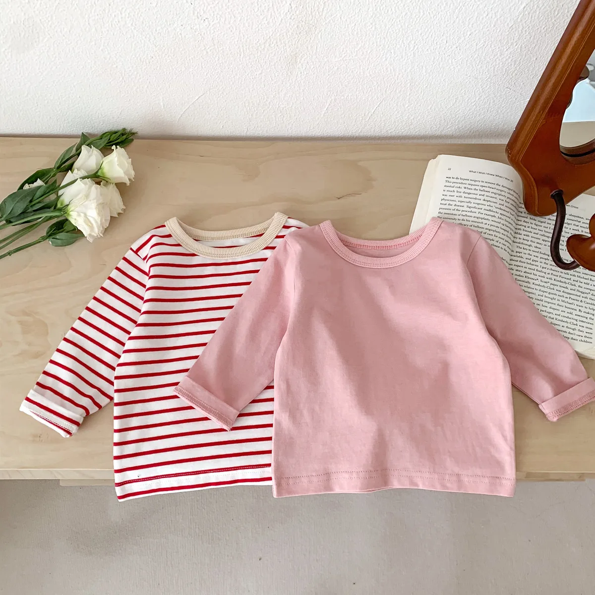 Infant Newborn Girls Boys Autumn Full Sleeve Striped Top Tees Kids Baby Casual Bottoming Shirts Toddler T-shirts Cotton Clothing thumbnail 5