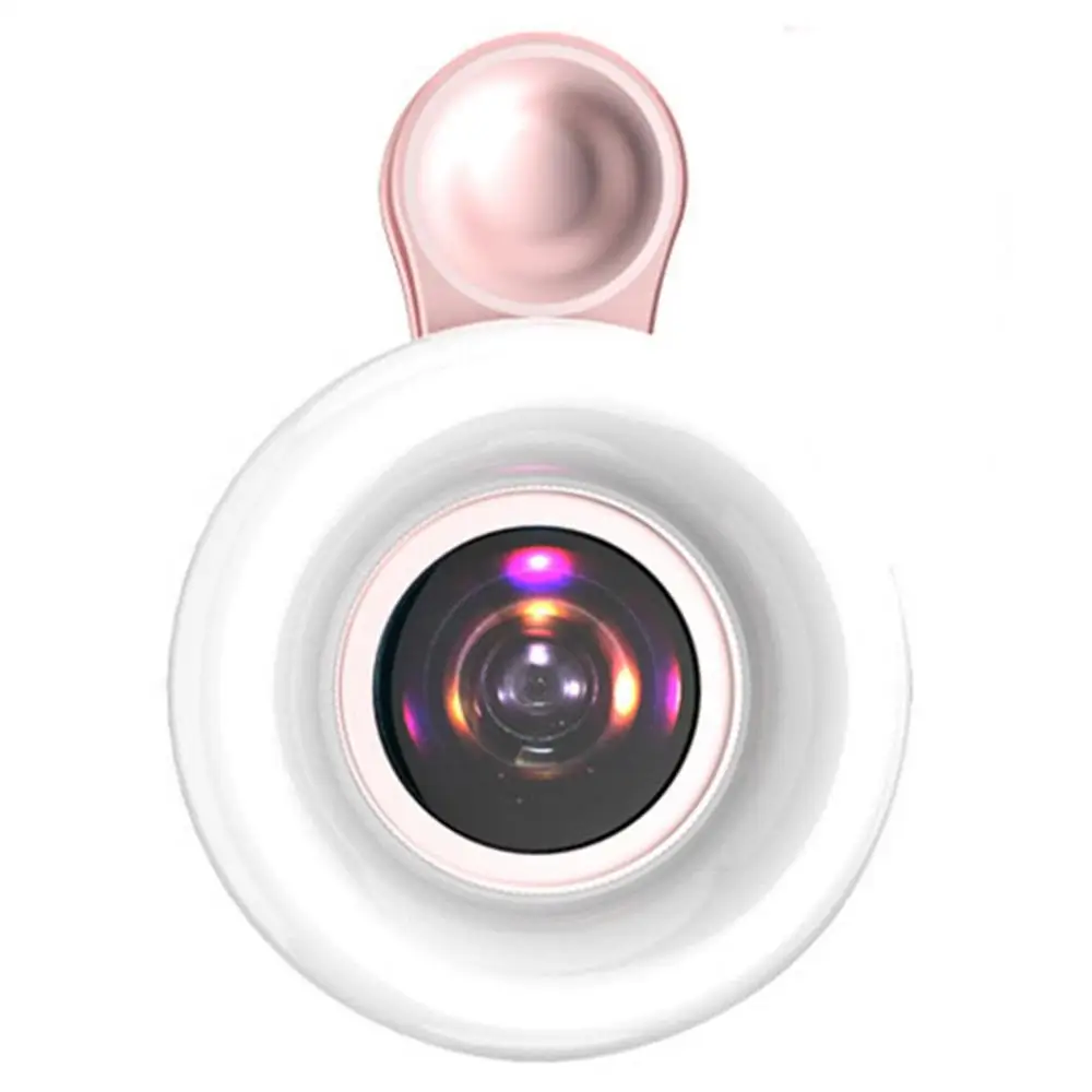 Macro Lens for Mobile 20X Fill Ring Light Selfie Live Lamp Camera Lens with LED Universal Flash Smartphone Portable Light Clip thumbnail 3