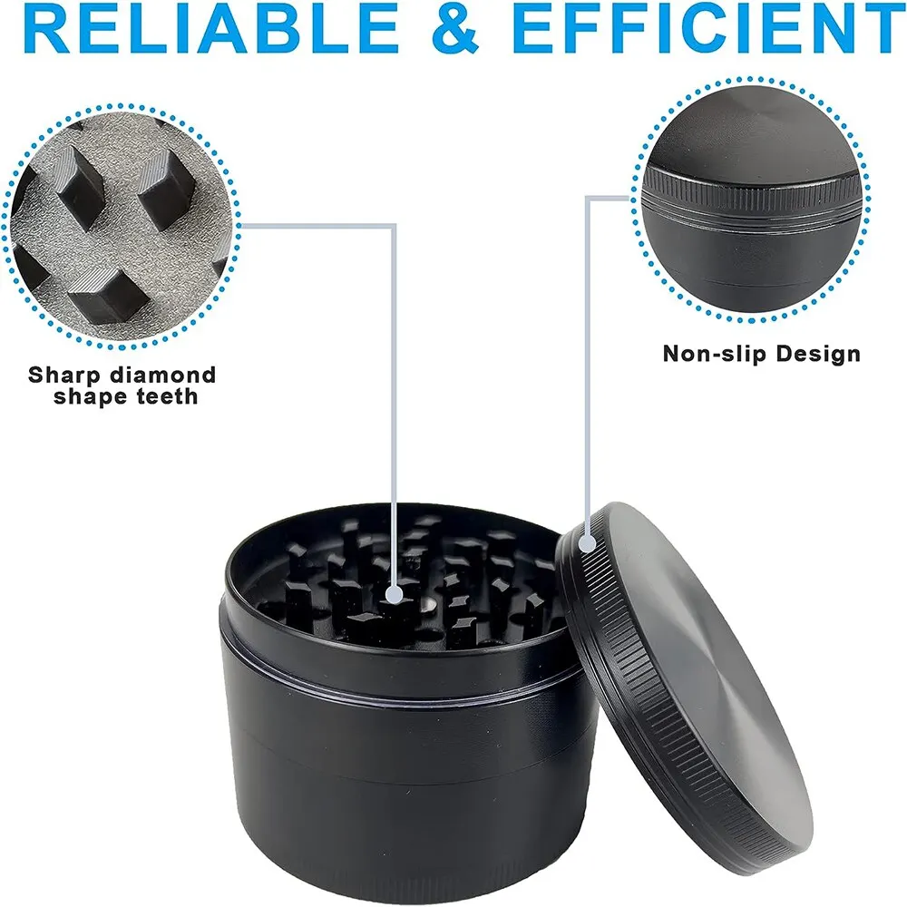 4 Layer Aluminum Herb Spice Grinder 40mm Metal Grinder with Scraper Portable Food Grinder Aluminum Alloy Smooth Grinding thumbnail 4