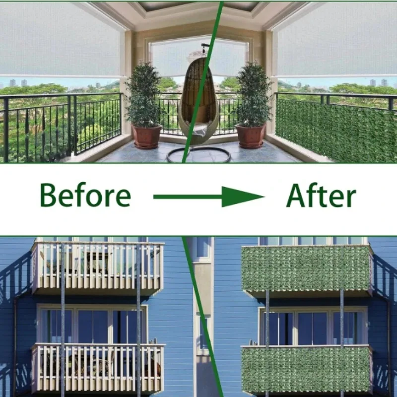 100X300cm Artificial Ivy Fence Plant Grass Wall Panel Faux Green Leaf Hedge Privacy  Screen Outdoor Home Garden Balcony Decor thumbnail 4