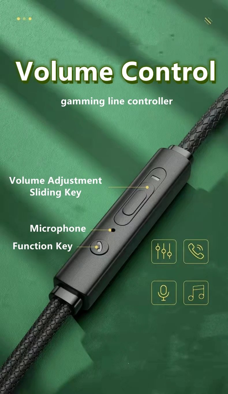 Gamer Wired Headphones Gaming Wired Earphone Metal HiFi Bass Stereo 3.5mm Earphone Earbud For Phone Computer Mic L Jack Magnetic thumbnail 5