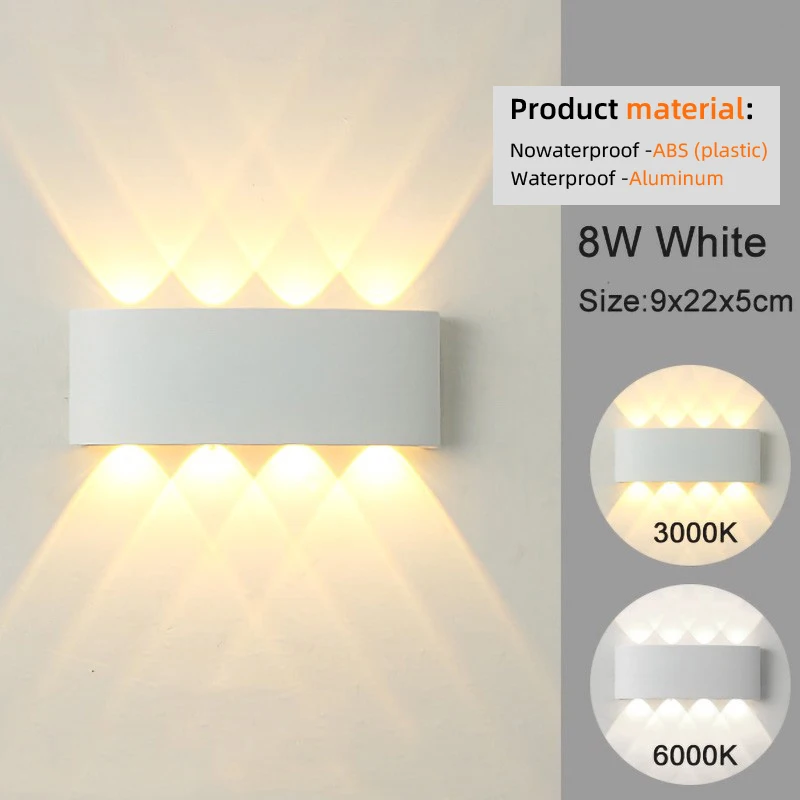 LED Wall Sconces Modern Indoor Outdoor Lamp, White Up Down Wall Mount Lights for Living Room Hallway Bedroom Decor thumbnail 3