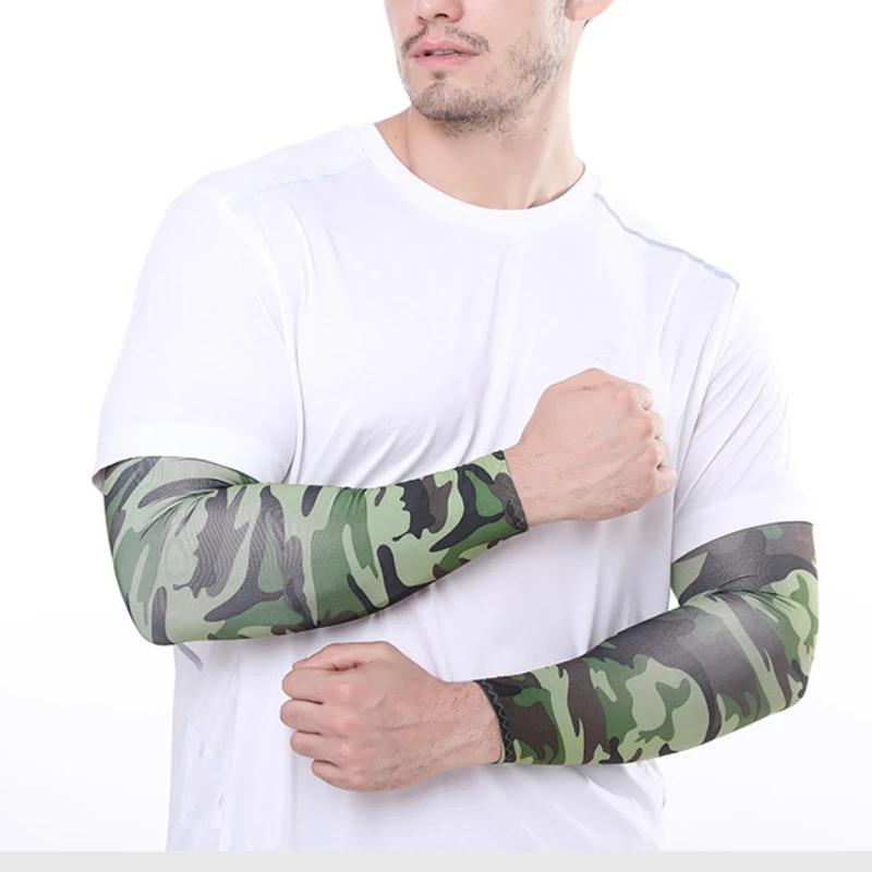 2Pcs Unisex Cooling Arm Sleeves Cover Sports Running UV Sun Protection Outdoor Men Fishing Cycling Sleeves for Hide Tattoos thumbnail 3