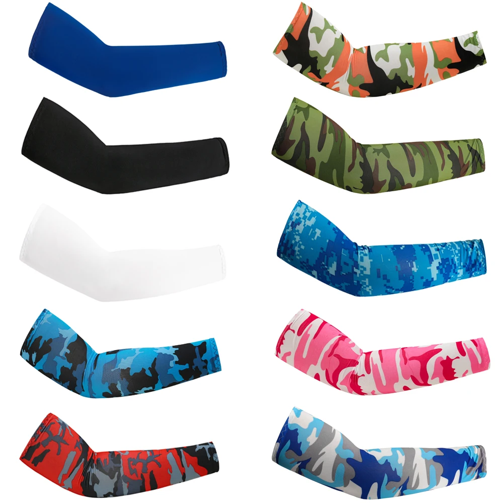 2Pcs Unisex Cooling Arm Sleeves Cover Sports Running UV Sun Protection Outdoor Men Fishing Cycling Sleeves for Hide Tattoos thumbnail 2