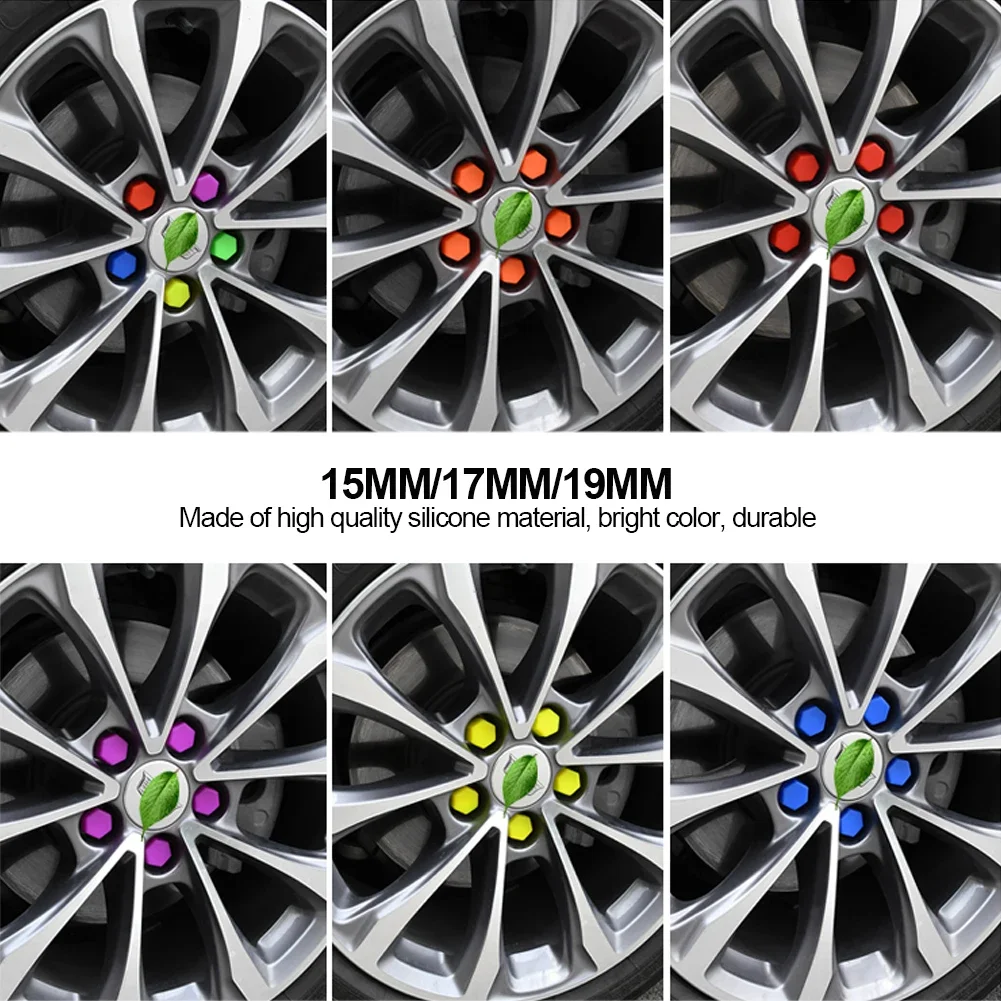 20Pcs 15/17/19/21mm Noctilucent Car Wheel Caps Bolts Anti Rust Covers Nuts Silicone Auto Wheel Hub Protectors Screw Cap thumbnail 2