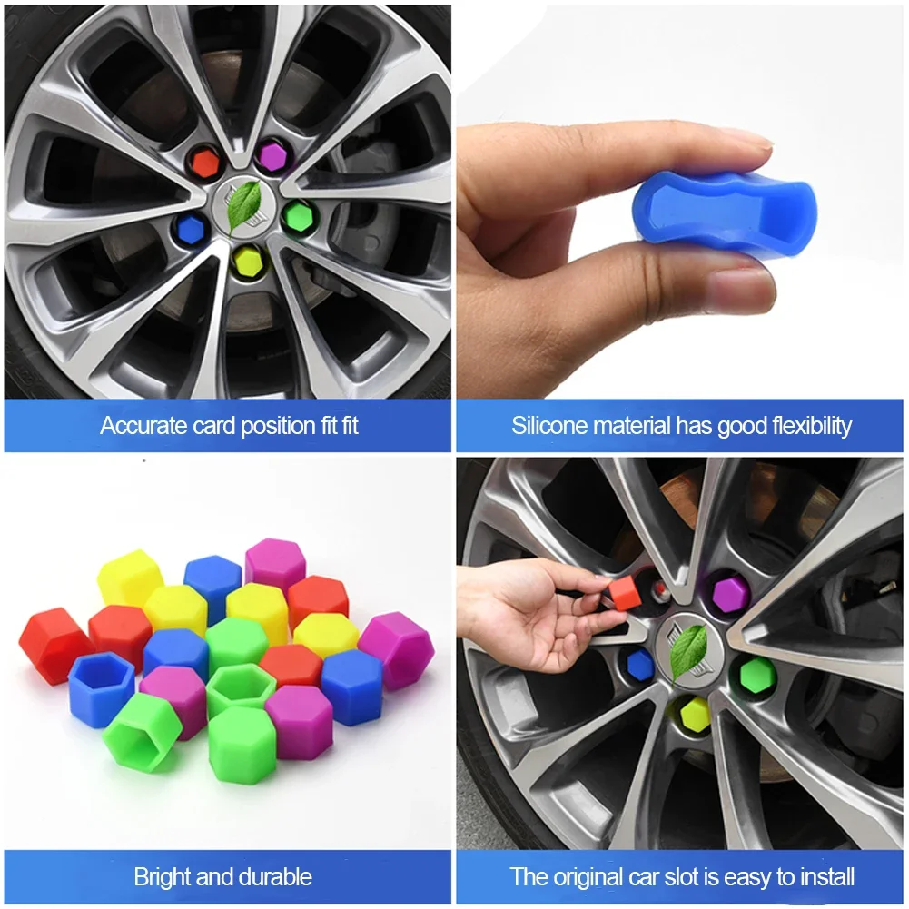 20Pcs 15/17/19/21mm Noctilucent Car Wheel Caps Bolts Anti Rust Covers Nuts Silicone Auto Wheel Hub Protectors Screw Cap thumbnail 3