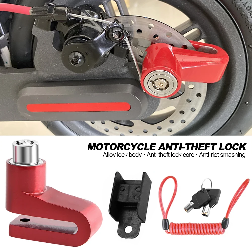Anti-theft Lock Bicycle Motorcycle Mountain Bike Electric Scooter Disc Brake Lock Brake Disc Lock Reminder Rope thumbnail 4
