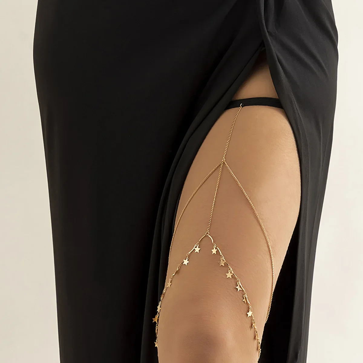 Bohemian Elastic Band Leg Thigh Chain Women Beach Sexy Long Tassel Multilayer Adjustable Body Jewelry Dress Decorate Unisex thumbnail 2
