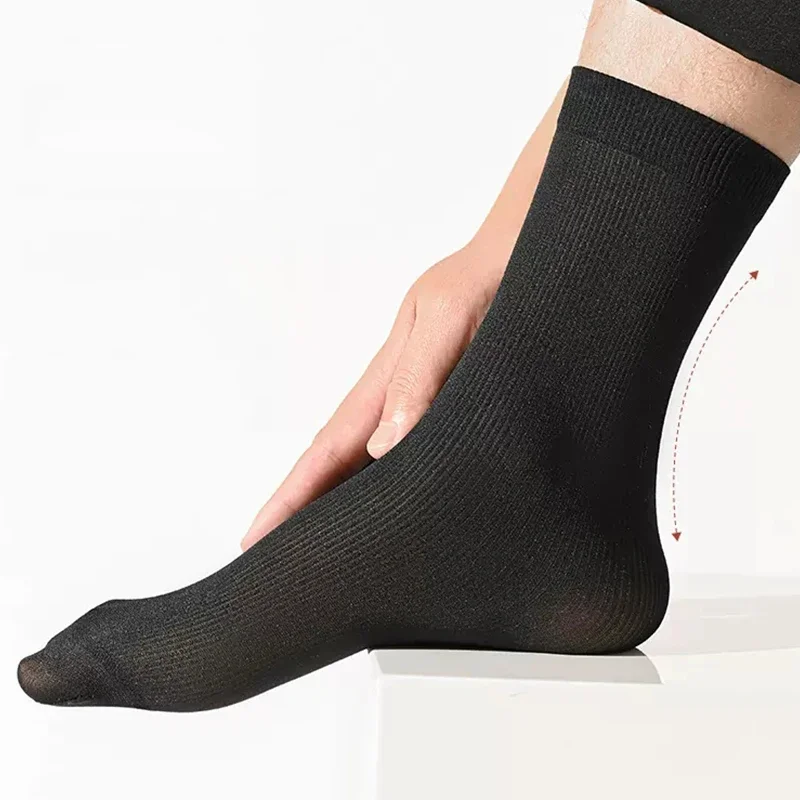 Men Ice Silk Socks Summer Spring Ultra-thin Socks Solid Business Socks Breathable Soft Socks Ankle Bamboo Fiber Socks thumbnail 6