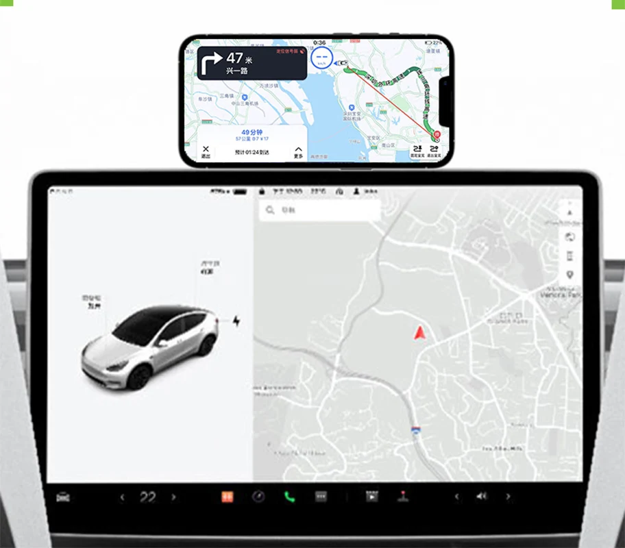 Invisible Foldaway Car Phone Mount Holder 15W Magnetic Magsafe Macsafe Wireless Charger for Tesla Model 3 Y X S BYD Atto 3 thumbnail 3