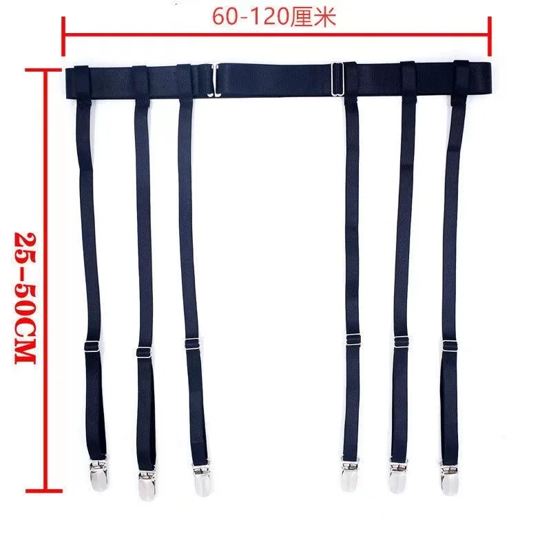 Black Simplicity Sexy Garter Belt for Women Thigh High Stockings Adjustable Elastic Leg Sock Suspenders Belt 4/6 Metal Clips thumbnail 3