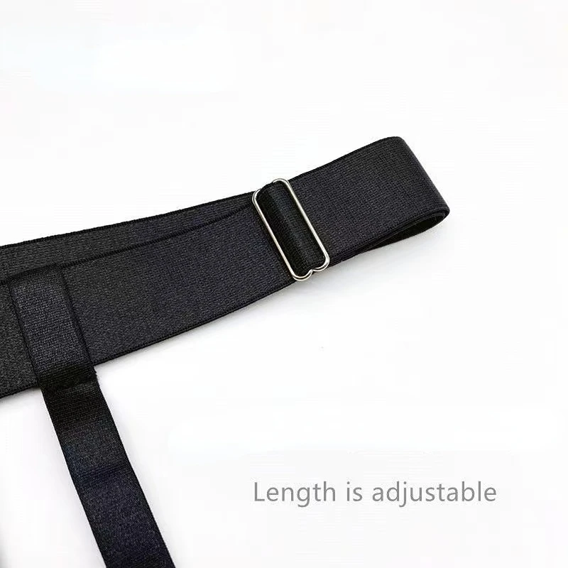Black Simplicity Sexy Garter Belt for Women Thigh High Stockings Adjustable Elastic Leg Sock Suspenders Belt 4/6 Metal Clips thumbnail 6