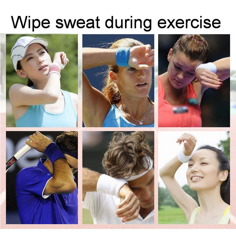 2 Pcs Towel Sports Wristbands Tennis Sweat Bands Wrist Guard For Basketball Volleyball padel Fitness Sweatbands Wrist Wrap Cuff thumbnail 3