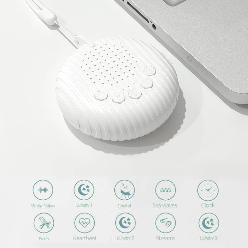 White Noise Sound Machine Portable Baby Sleep Machine 10 Soothing Sounds Volume Adjustable Built-in Rechargeable Battery USB thumbnail 2