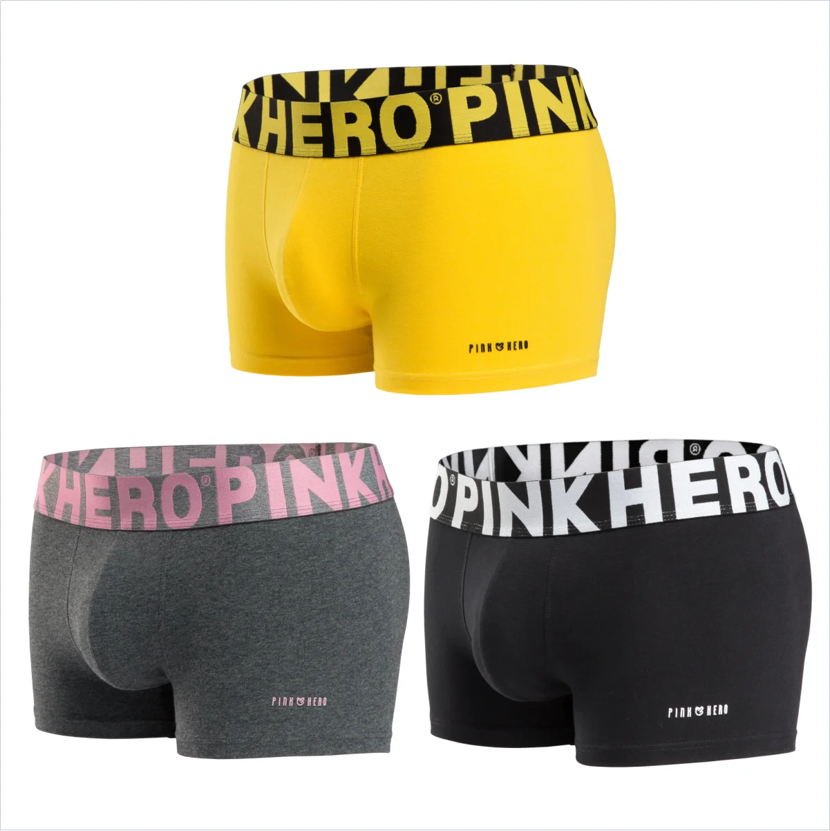 3 Pcs  PINKHERO  Underpants For Men,Including High Quality Comfy And Soft Cotton Underwear Boxer Briefs,Calzoncillos Hombre thumbnail 2