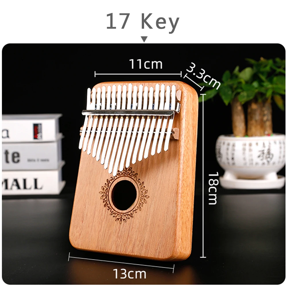 Kalimba music instrument Thumb Piano 17 Keys Mahogany Wood Finger Piano Combinations Gifts for Kids Portable Mbira Finger Piano thumbnail 6