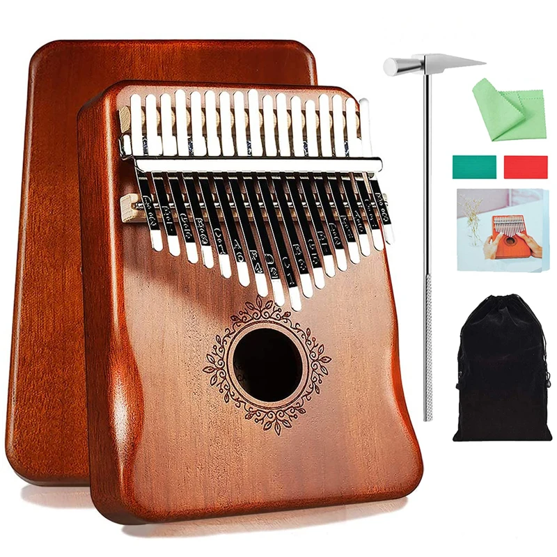 Kalimba music instrument Thumb Piano 17 Keys Mahogany Wood Finger Piano Combinations Gifts for Kids Portable Mbira Finger Piano thumbnail 2