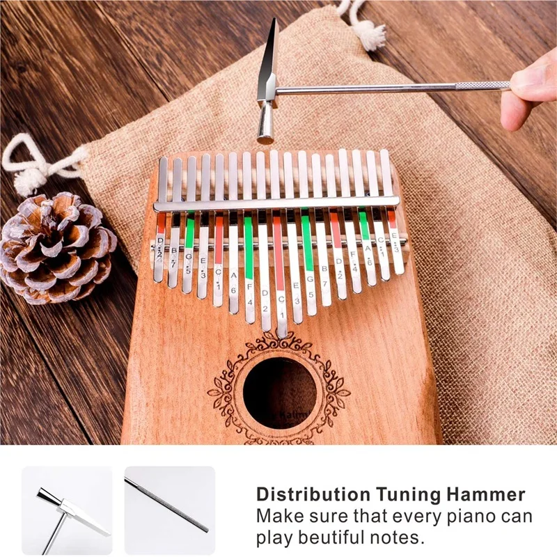 Kalimba music instrument Thumb Piano 17 Keys Mahogany Wood Finger Piano Combinations Gifts for Kids Portable Mbira Finger Piano thumbnail 5