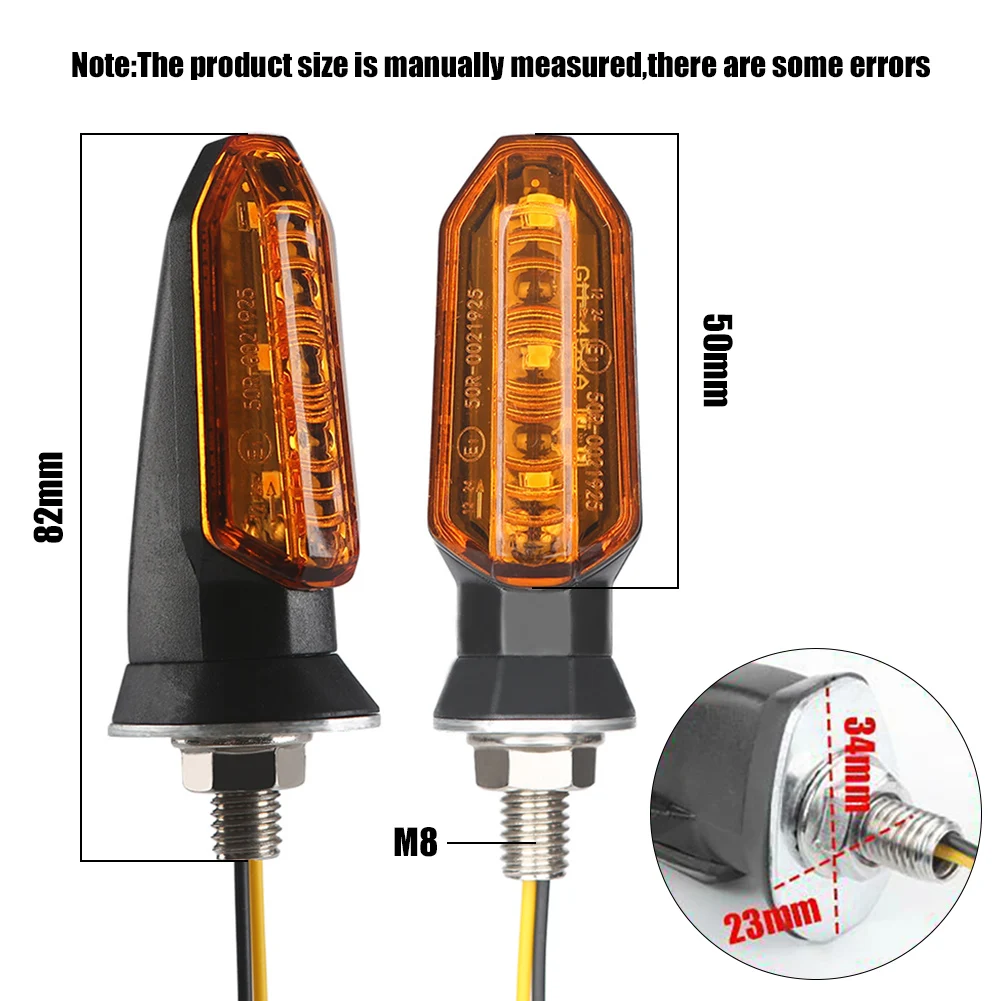 1 Pair Mini LED Motorcycle turn signal light Smoke Flasher motorcycle led Motorbike Lamp Amber Blinker LED Indicators Light 12V thumbnail 6
