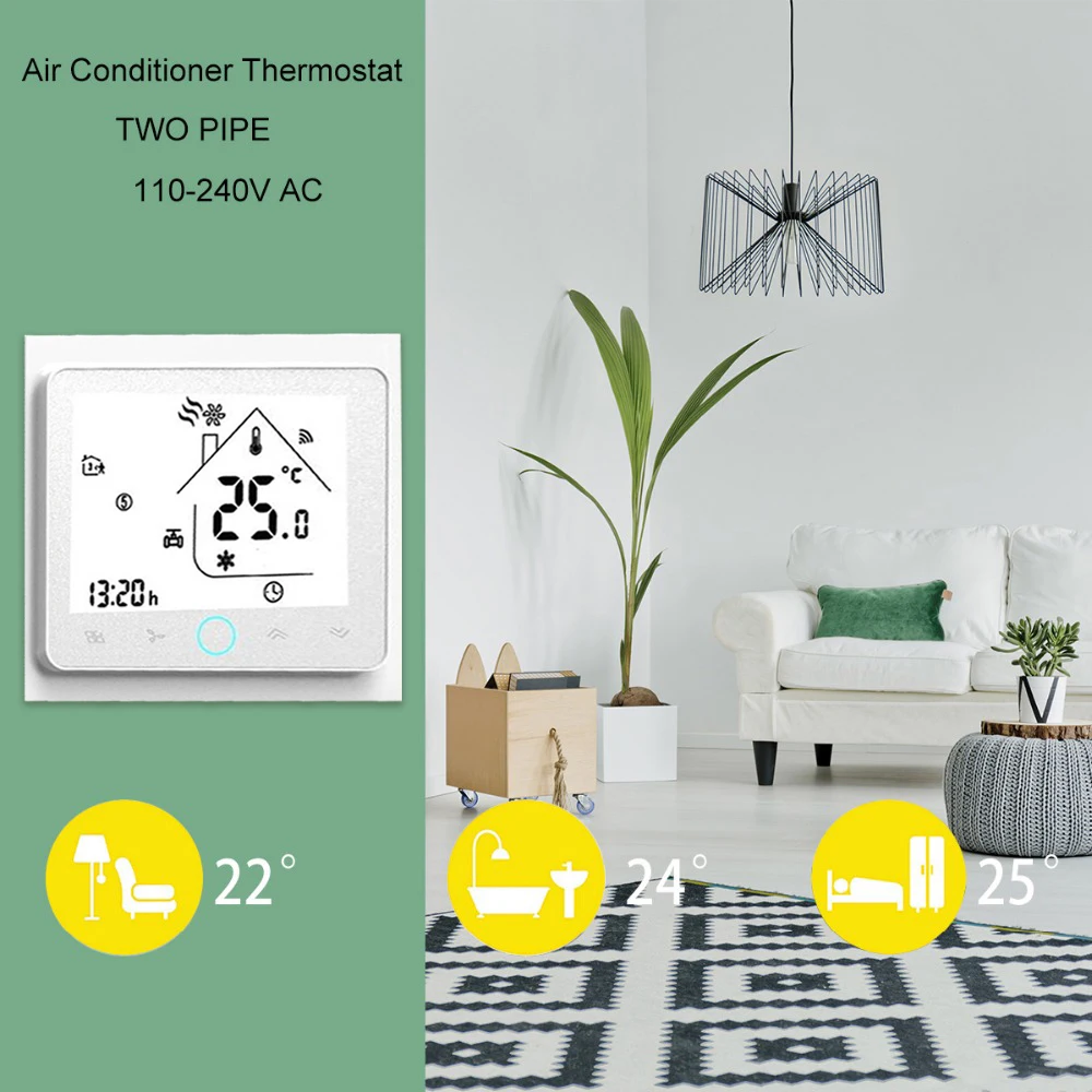 Qiumi Wifi Thermostat Temperature Controller Intelligent Air Conditioning Programmable Temperature Controller with 4-tube thumbnail 2